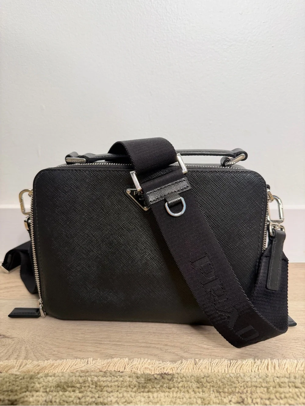 Prada Black Saffiano Men’s Brique Bag